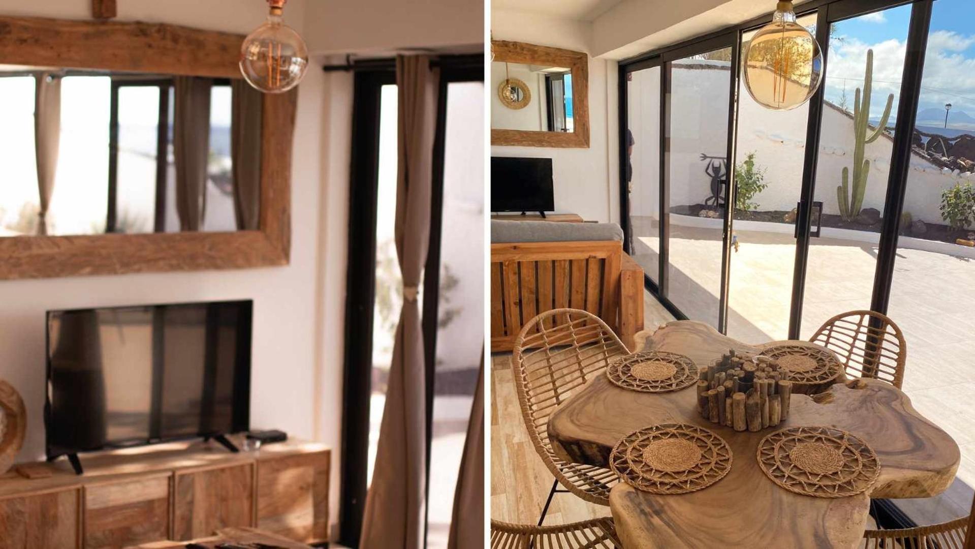 Bungalow Allende Famara Con Piscina Privada Y Ac ภายนอก รูปภาพ